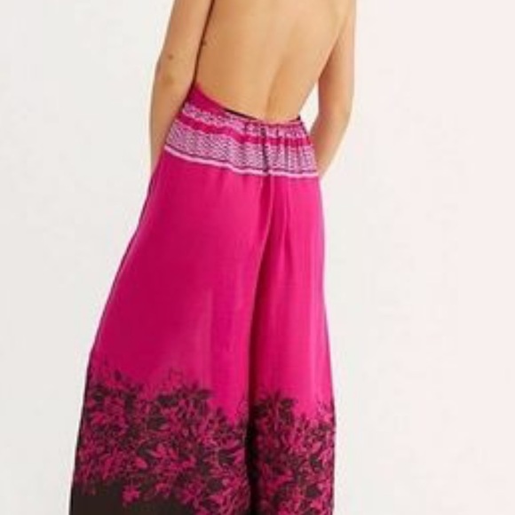 Free People Pink Fuchsia Palm Beach Jumpsuit - Picture 2 of 3